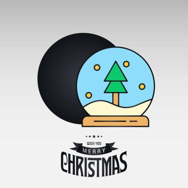Neşeli Noel kartı ile yaratıcı tasarım ve açık renkli vektör