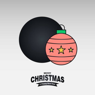 Neşeli Noel kartı ile yaratıcı tasarım ve açık renkli vektör
