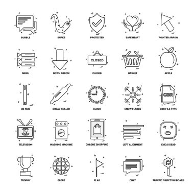 25 iş kavramı Mix satır Icon set