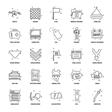 25 iş kavramı Mix satır Icon set