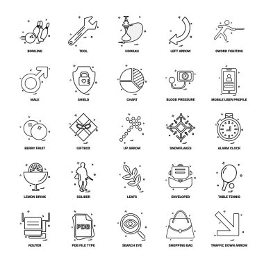 25 iş kavramı Mix satır Icon set