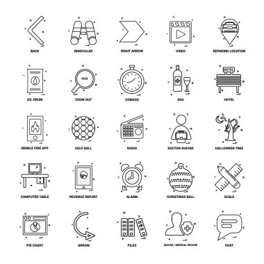 25 iş kavramı Mix satır Icon set