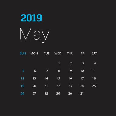 2019 mutlu yeni yıl takvim şablonu olabilir. Noel arka plan