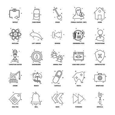 25 iş kavramı Mix satır Icon set