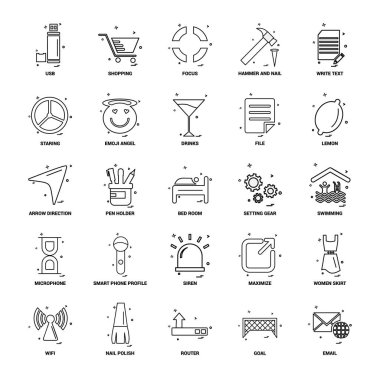 25 iş kavramı Mix satır Icon set