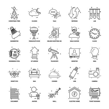 25 iş kavramı Mix satır Icon set