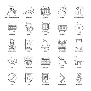 25 iş kavramı Mix satır Icon set