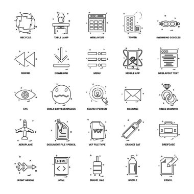 25 iş kavramı Mix satır Icon set