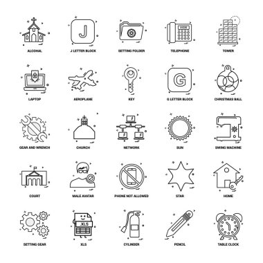 25 iş kavramı Mix satır Icon set