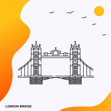 Seyahat Londra Köprüsü Poster şablonu