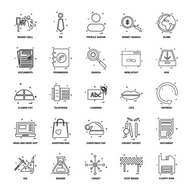 25 iş kavramı Mix satır Icon set