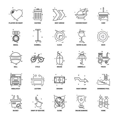 25 iş kavramı Mix satır Icon set