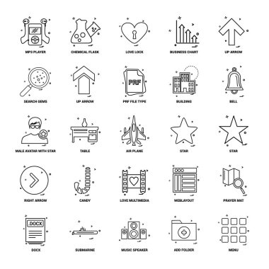 25 iş kavramı Mix satır Icon set