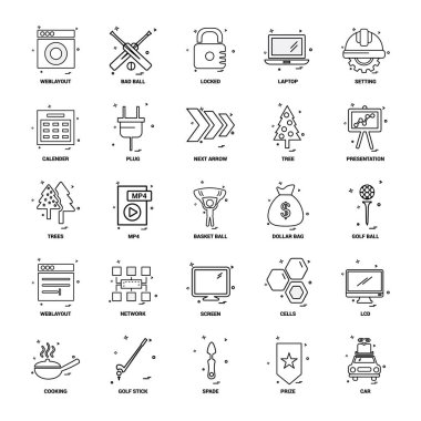 25 iş kavramı Mix satır Icon set