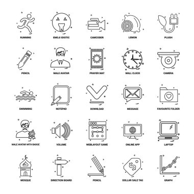 25 iş kavramı Mix satır Icon set