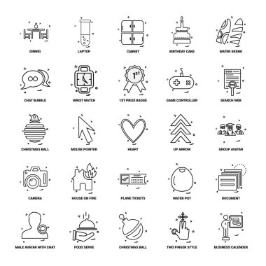 25 iş kavramı Mix satır Icon set