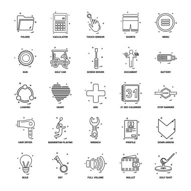 25 iş kavramı Mix satır Icon set