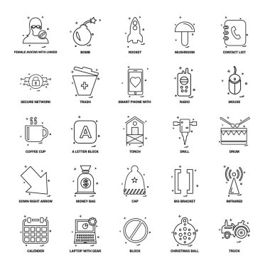 25 iş kavramı Mix satır Icon set