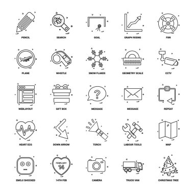 25 iş kavramı Mix satır Icon set