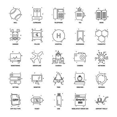 25 iş kavramı Mix satır Icon set