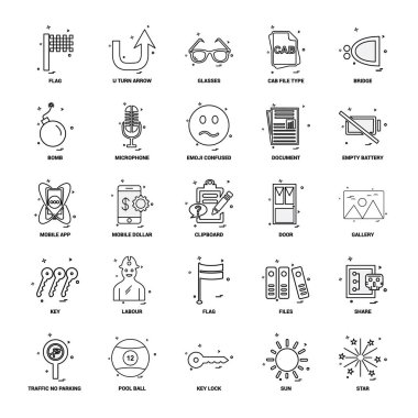 25 iş kavramı Mix satır Icon set