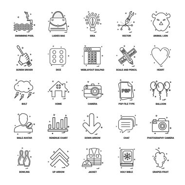 25 iş kavramı Mix satır Icon set