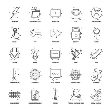 25 iş kavramı Mix satır Icon set