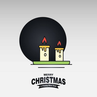 Neşeli Noel kartı ile yaratıcı tasarım ve açık renkli vektör