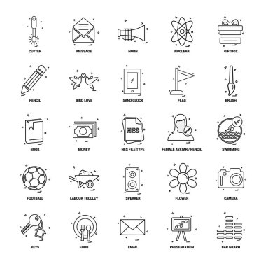 25 iş kavramı Mix satır Icon set