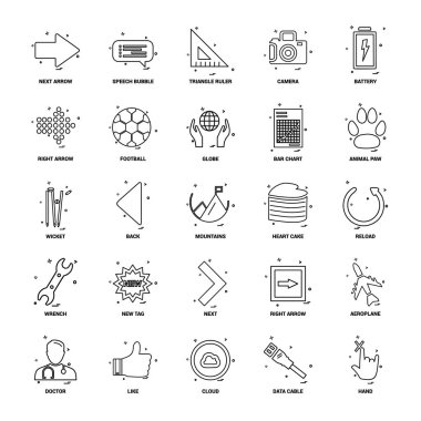 25 iş kavramı Mix satır Icon set