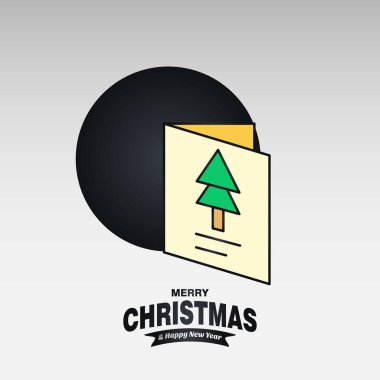 Neşeli Noel kartı ile yaratıcı tasarım ve açık renkli vektör