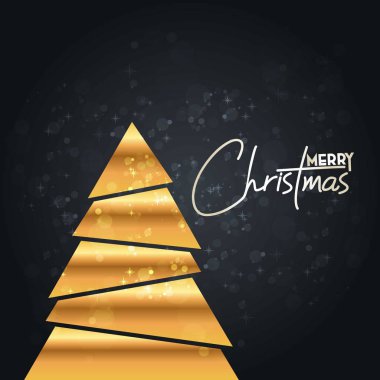 Neşeli Noel kartı ile koyu arka plan ve Tipografi vektör 