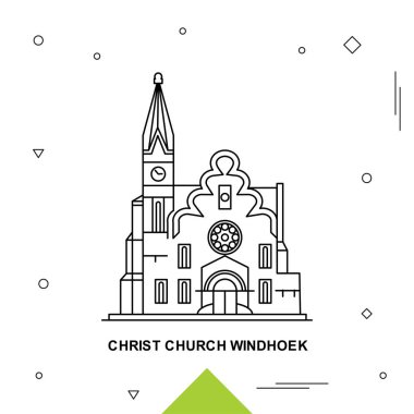 Christ Church Windhoek. Vektör çizim