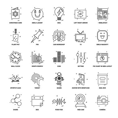 25 iş kavramı Mix satır Icon set