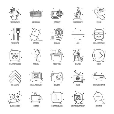 25 iş kavramı Mix satır Icon set