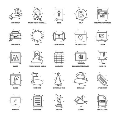 25 iş kavramı Mix satır Icon set