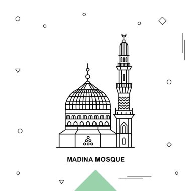 Travel MADINA MOSQUE Poster Template. clipart