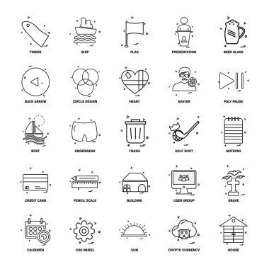 25 iş kavramı Mix satır Icon set