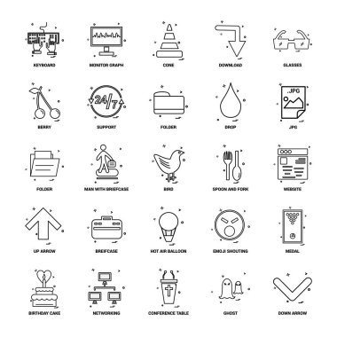 25 iş kavramı Mix satır Icon set