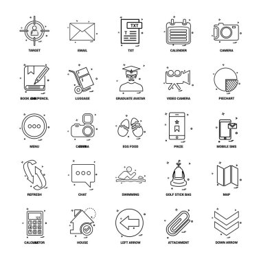 25 iş kavramı Mix satır Icon set