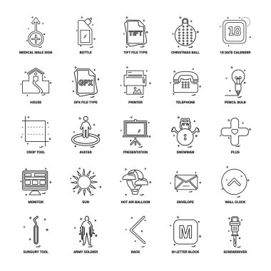 25 iş kavramı Mix satır Icon set