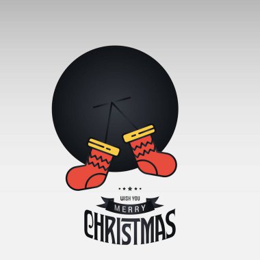 Neşeli Noel kartı ile yaratıcı tasarım ve açık renkli vektör