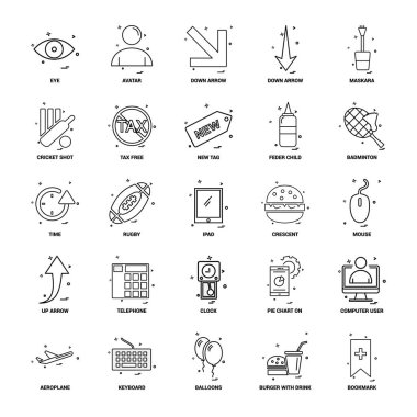 25 iş kavramı Mix satır Icon set