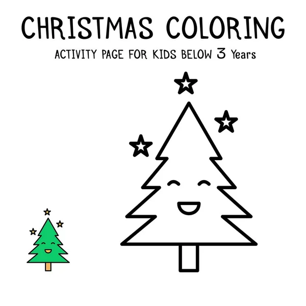 Libro Actvity Para Colorear Navidad Para Niños Menores Años — Vector de stock