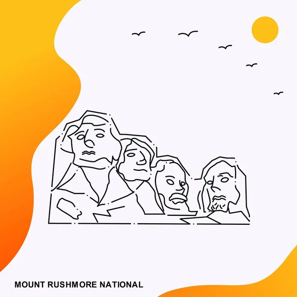 Viaggi Mount Rushmore National Poster Template — Vettoriale Stock