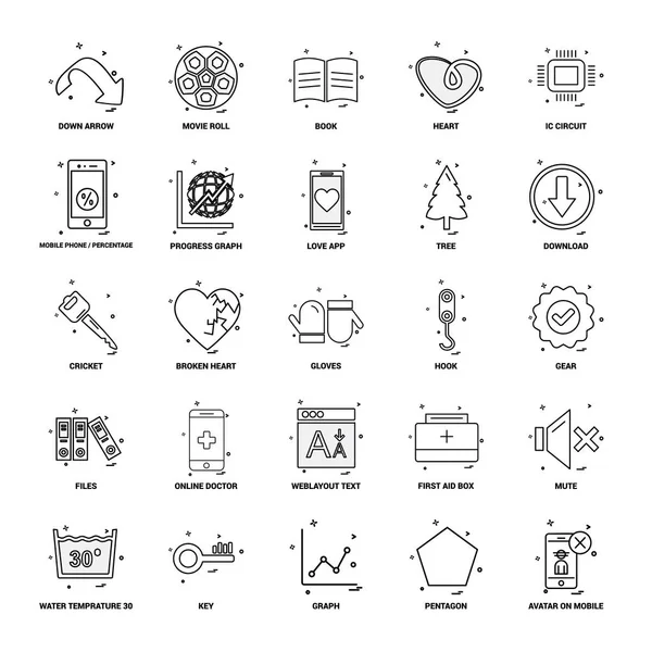 Conjunto Iconos Línea Mezcla Concepto Negocio — Archivo Imágenes Vectoriales