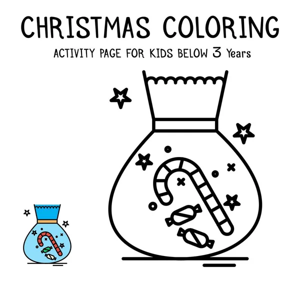 Libro Actvity Para Colorear Navidad Para Niños Menores Años — Vector de stock