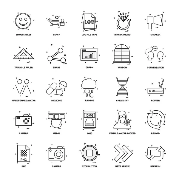 Conjunto Iconos Línea Mezcla Concepto Negocio — Vector de stock