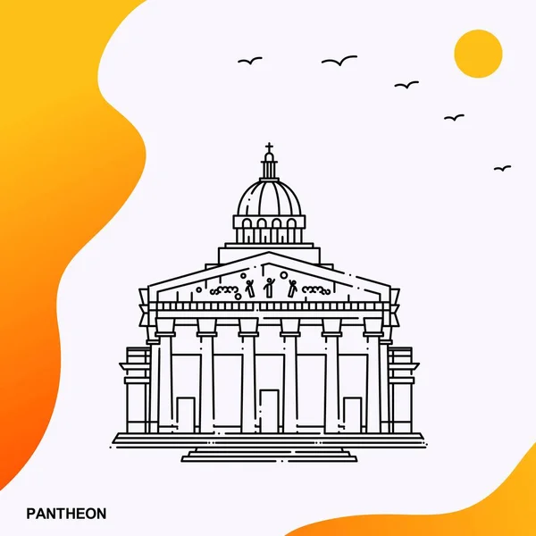 Modello Poster Pantheon Viaggio — Vettoriale Stock