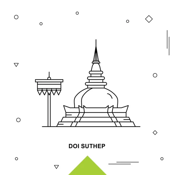 Doi Suthep Vektör Çizim — Stok Vektör